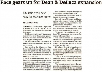 Bangkok Post: PACE gears up for Dean & DeLuca expansion