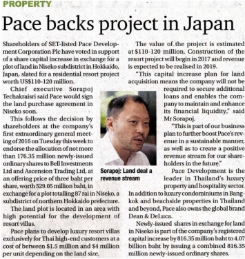 Bangkok Post: PACE backs project in Japan