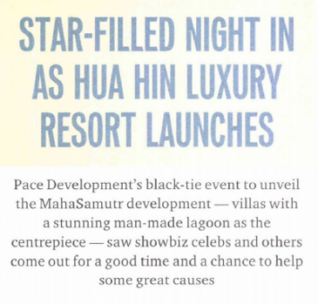 Bangkok Post: Star-filled Night in as MahaSamutr Hua Hin Launches