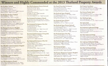 Pattaya Today: 2013 Property Awards celebrates Thailand’s best