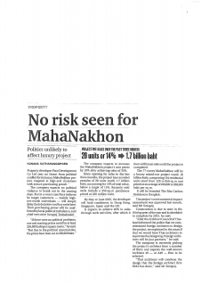 Bangkok Post: No Risk Seen For MahaNakhon