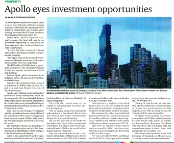 Bangkok Post: Apollo eyes investment opportunities